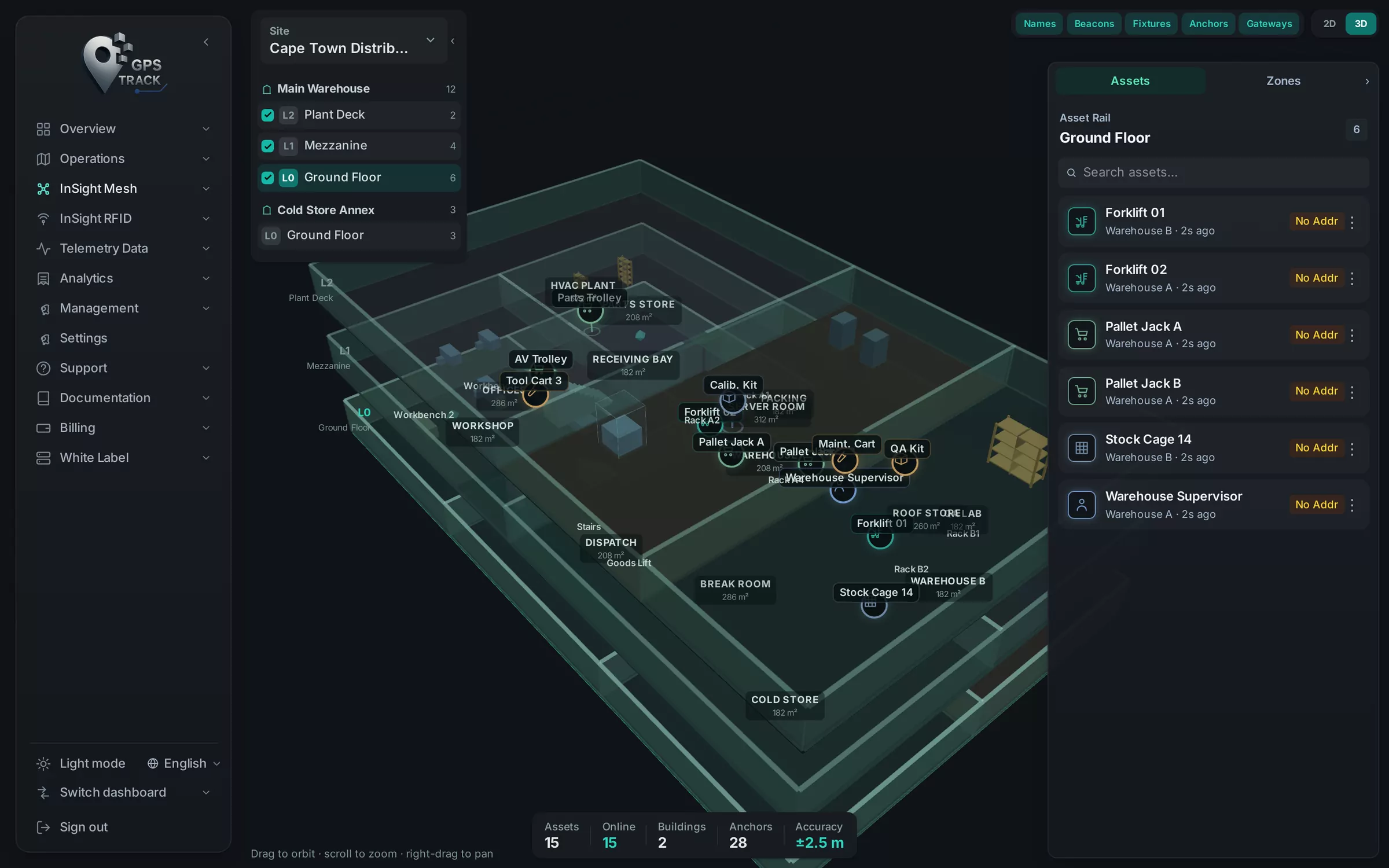 GPS Track — InSight Mesh, a live 3D building view